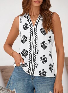 Foto 3 | Foto 3 | Camiseta Sin Mangas Sin Mangas De Chifón Blencot De Verano Con Cuello En V Para Mujer - Venta Internacional.