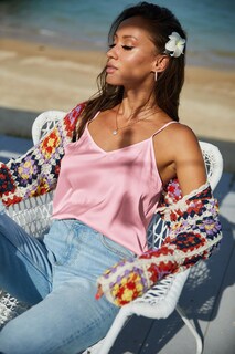 Foto 3 | Foto 3 | Camisetas Sin Mangas Ekouaer De Satén De Seda Con Cuello En V Y Tirantes Finos Para Mujer - Venta Internacional.