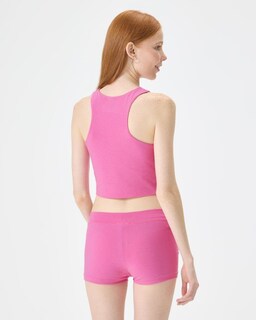 Foto 3 | Foto 3 | Camiseta Sin Mangas Florence By Mills Con Cuello Alto Y Lados Brillantes, Color Rosa Intenso - Venta Internacional.