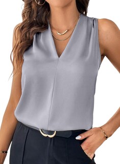Foto 1 | Foto 1 | Blusa Evaless Sin Mangas Para Mujer Gris Xl - Venta Internacional.
