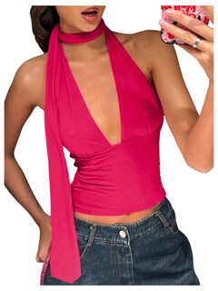 Foto 1 | Foto 1 | Bufanda Halter Corta Soly Hux Para Mujer Color Rosa Intenso Talla L - Venta Internacional.