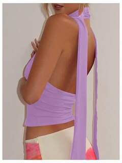 Foto 2 | Foto 2 | Bufanda Halter  Top Corto Soly Hux Para Mujer  Color Morado  Talla M - Venta Internacional.