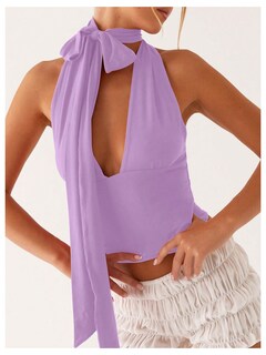Foto 5 | Foto 5 | Bufanda Halter  Top Corto Soly Hux Para Mujer  Color Morado  Talla M - Venta Internacional.