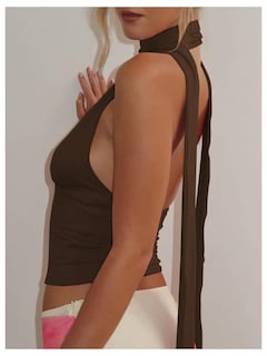 Foto 2 | Foto 2 | Bufanda Halter Soly Hux Para Mujer Cuello En V Profundo Marrón Café - Venta Internacional.