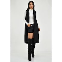 Chaleco Largo Roman Fashion Negro para Mujer
