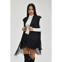 Chaleco con Flecos Roman Fashion Juvenil 80278 color Negro