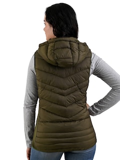 Foto 2 | Foto 2 | Chaleco Capitonado Afelpado Para Mujer Capucha Desmontable Cardigan Verde Militar