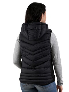 Foto 2 | Foto 2 | Chaleco Capitonado Afelpado Cardigan Capucha Removible Negro