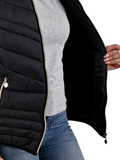 Foto 4 | Foto 4 | Chaleco Capitonado Afelpado Cardigan Capucha Removible Negro