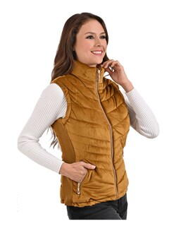 Foto 4 | Foto 4 | Chaleco Afelpado Aterciopelado Para Mujer Tipo Velur Camel