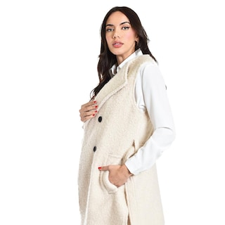 Foto 2 | Foto 2 | Chaleco Teddy Con Cinto Roman Fashion /juvenil, 123 (hueso) Beige