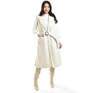 Foto 1 | Foto 1 | Chaleco Largo Con Textura Roman Fashion /juvenil, 2056 (hueso) Beige