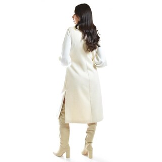 Foto 3 | Foto 3 | Chaleco Largo Con Textura Roman Fashion /juvenil, 2056 (hueso) Beige