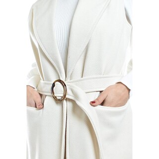 Foto 4 | Foto 4 | Chaleco Largo Con Textura Roman Fashion /juvenil, 2056 (hueso) Beige