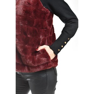 Foto 4 | Foto 4 | Chaleco De Pelo Sintetico Roman Fashion /juvenil, 3902 (vino) Vino