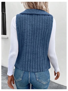 Foto 2 | Foto 2 | Chaleco Tipo Cárdigan Verdusa De Forro Polar Borroso Con Cuello En Cascada Para Mujer - Venta Internacional.