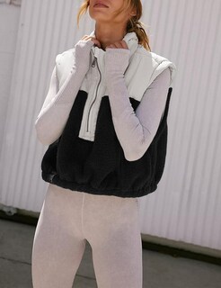 Foto 4 | Foto 4 | Chaleco Yeokou Para Mujer, Forro Polar Sherpa, Corto, Negro Cálido, Talla L - Venta Internacional.