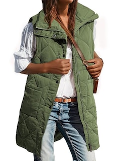 Foto 1 | Foto 1 | Chaleco Acolchado Dokotoo Para Mujer 2024, Moderno, Verde Cálido, Con Bolsillos - Venta Internacional.
