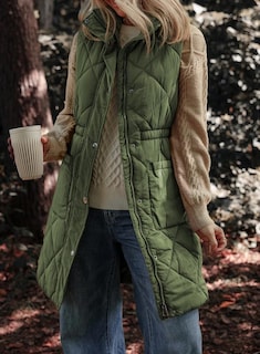 Foto 3 | Foto 3 | Chaleco Acolchado Dokotoo Para Mujer 2024, Moderno, Verde Cálido, Con Bolsillos - Venta Internacional.
