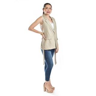 Foto 2 | Foto 2 | Chaleco Elegante Con Cinto Roman Fashion /juvenil, 2557 (cafe) Cafe