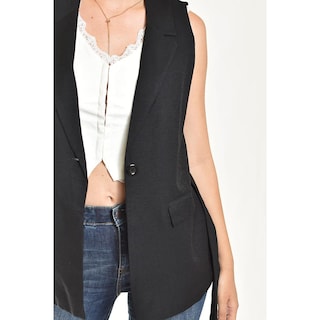Foto 4 | Foto 4 | Chaleco Elegante Con Cinto Roman Fashion /juvenil, 2557 (negro) Negro