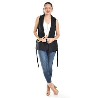 Foto 5 | Foto 5 | Chaleco Elegante Con Cinto Roman Fashion /juvenil, 2557 (negro) Negro