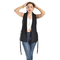 Chaleco Elegante Con Cinto Roman Fashion /juvenil, 2557 (negro) Negro