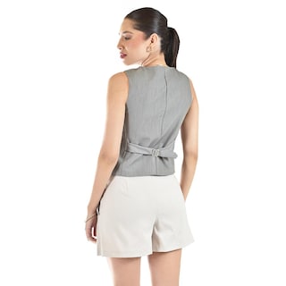 Foto 3 | Foto 3 | Chaleco Estilo Sastre Roman Fashion /juvenil, 2017 (gris) Gris