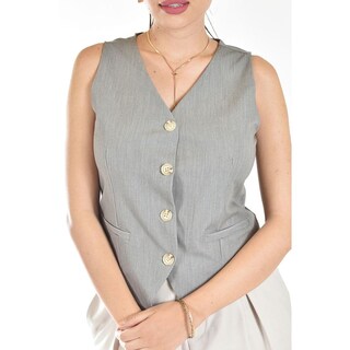 Foto 4 | Foto 4 | Chaleco Estilo Sastre Roman Fashion /juvenil, 2017 (gris) Gris
