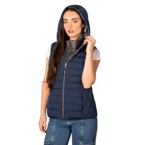 Chaleco Greenlander Capitonado Cómodo Casula Con Capucha Para Mujer