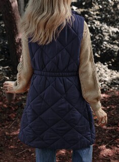 Foto 5 | Foto 5 | Chaleco Acolchado Dokotoo Azul Marino Con Cuello Alto Para Mujer - Venta Internacional.