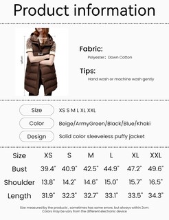 Foto 2 | Foto 2 | Chaleco Acolchado Tanming Largo De Algodón Para Mujer Con Capucha Extraíble - Venta Internacional.