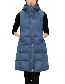 Foto 3 | Foto 3 | Chaleco Acolchado Tanming Para Mujer, Largo De Algodón, Sin Mangas, Azul-m - Venta Internacional.