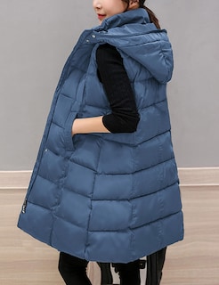 Foto 5 | Foto 5 | Chaleco Acolchado Tanming Para Mujer, Largo De Algodón, Sin Mangas, Azul-m - Venta Internacional.