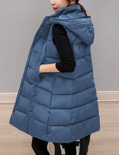 Foto 5 | Foto 5 | Chaleco Acolchado Tanming Largo De Algodón Para Mujer Con Capucha Extraíble - Venta Internacional.
