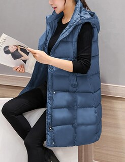 Foto 7 | Foto 7 | Chaleco Acolchado Tanming Largo De Algodón Para Mujer Con Capucha Extraíble - Venta Internacional.