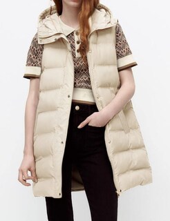 Foto 3 | Foto 3 | Chaleco Acolchado Tanming Largo De Algodón Para Mujer Con Capucha Extraíble - Venta Internacional.