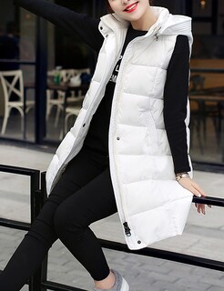 Foto 3 | Foto 3 | Chaleco Acolchado Tanming De Algodón Sin Mangas Con Capucha Para Mujer, Color Blanco - Venta Internacional.