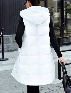 Foto 6 | Foto 6 | Chaleco Acolchado Tanming De Algodón Sin Mangas Con Capucha Para Mujer, Color Blanco - Venta Internacional.