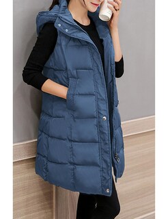 Foto 6 | Foto 6 | Chaleco Acolchado Tanming Para Mujer, Largo De Algodón, Sin Mangas, Azul-xs - Venta Internacional.
