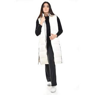 Foto 1 | Foto 1 | Chaleco Largo Con Capucha Roman Fashion /juvenil, 24624 (hueso) Blanco