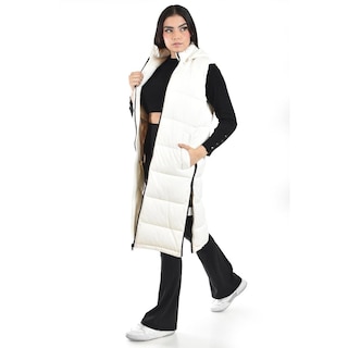 Foto 4 | Foto 4 | Chaleco Largo Con Capucha Roman Fashion /juvenil, 24624 (hueso) Blanco