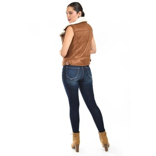 Foto 3 | Foto 3 | Chaleco Tipo Biker Con Borrega Roman Fashion /juvenil 8343 (chedron) Cafe