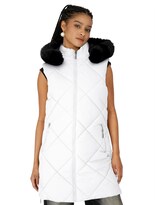 Chaleco Largo Acolchado Mujer Con Gorro