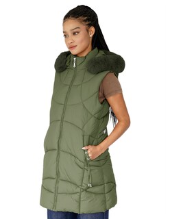 Foto 2 | Foto 2 | Chaleco Largo Mujer Acolchado Con Capucha Y Peluche