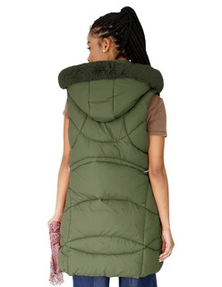 Foto 3 | Foto 3 | Chaleco Largo Mujer Acolchado Con Capucha Y Peluche