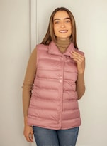 Chaleco Greenlander Para Mujer Capitonado De Pluma Y Cuello Alto