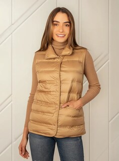 Foto 1 | Foto 1 | Chaleco Greenlander Para Mujer Capitonado De Pluma Y Cuello Alto