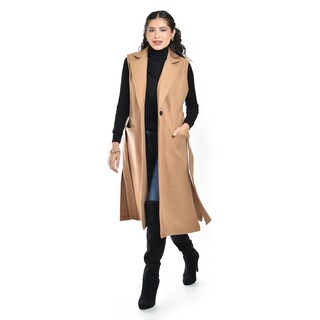 Foto 1 | Foto 1 | Chaleco Largo Con Cinto Roman Fashion /juvenil 3018 (cafe) Cafe