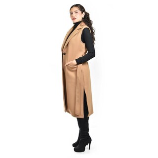 Foto 2 | Foto 2 | Chaleco Largo Con Cinto Roman Fashion /juvenil 3018 (cafe) Cafe